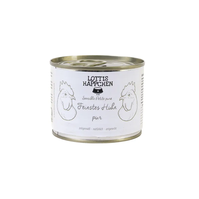 Knallerangebot Sparpaket 6 x 200 g Lottis Häppchen Sensible Petite pur Huhn Hunde Nassfutter